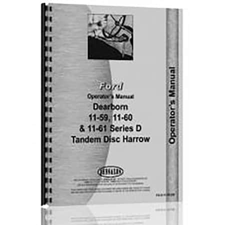 Aftermarket Dearborn Tandem Disc Harrow Tractor Operator Manual (FO-O-11-59 DB) RAP71123
